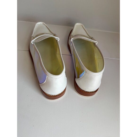 New G.H. Bass Whitney Weejuns Loafers White Leather Iridescent Women's Size 10 - Picture 3 of 7
